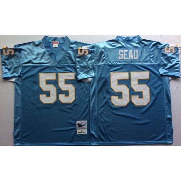 Mens Youths Kids Womens Junior Seau Blue Stittched Jersey